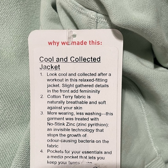 Lululemon Cool and Collected Jacket Hoodie Green SBRZ Womens, Size 6 New - Picture 6 of 8